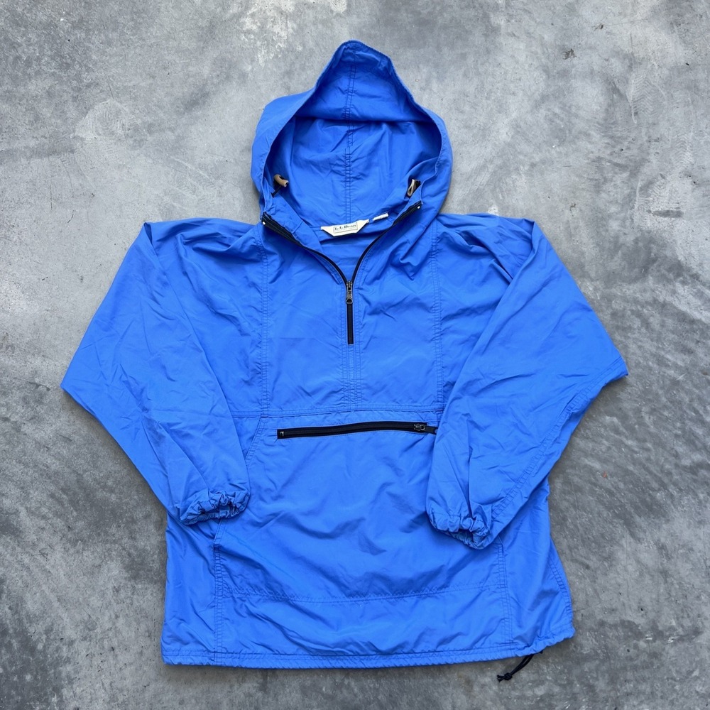 Vtg 90s LL Bean Freeport Maine USA Anorak Jacket 1/4 Zip Pullover Women's Size L